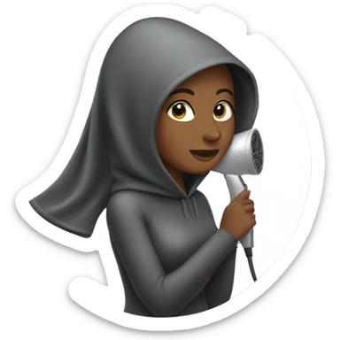 Black woman under the hair dryer  sticker