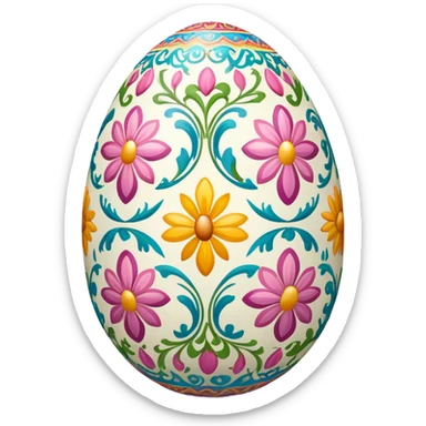 colorful easter egg with patterns sticker
