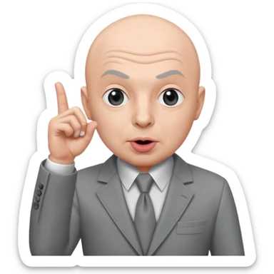 Dr evil from austin powers with his pinky to his mouth sticker