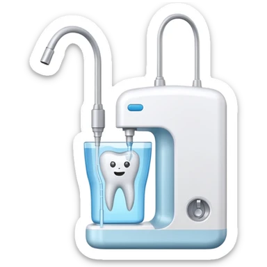 Dental irrigator without faces on it  sticker
