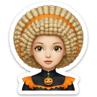 afro halloween white girl sticker