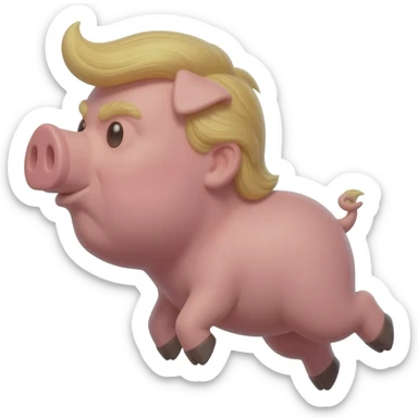 Flying pig looking like trump sticker