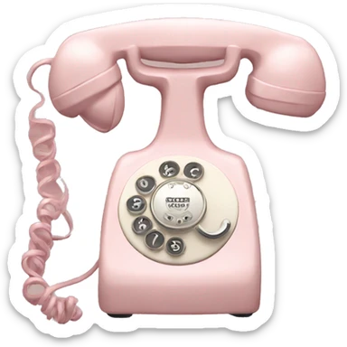 Vintage pale pink telephone sticker