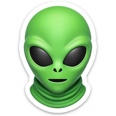 Alien emoji with ski mask sticker