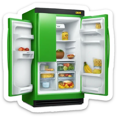 Two door green classic refrigerator  sticker