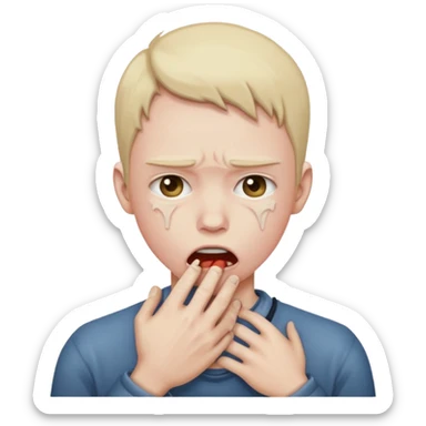 Choking myself out of distress sticker