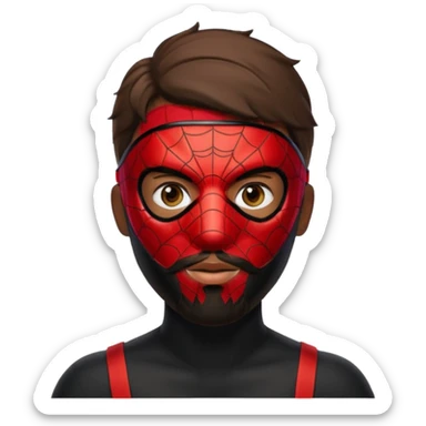 Miles Morales with beard, and eye mask sticker