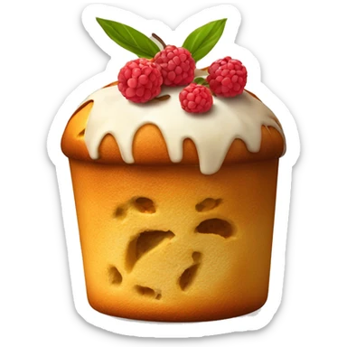 un panettone delicioso y apetitoso, tradicionalmente decorado con frutas confitadas y pasas. sticker