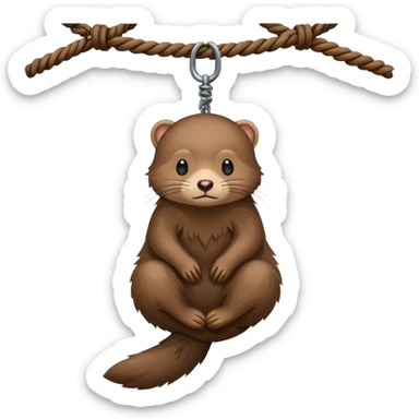 mink in a hangmans noose sticker