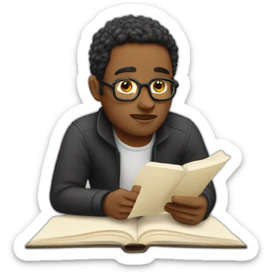 writer writing a book sticker