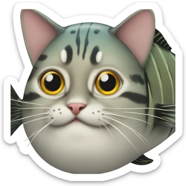 fish with cat sticker