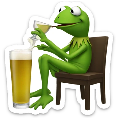 Kermit sipping yea sticker