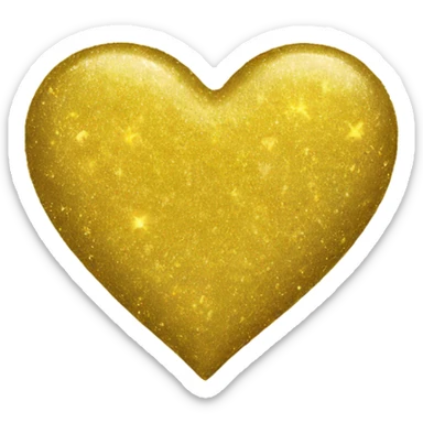 glitter yellow heart  sticker