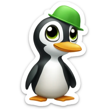 pinguino verde sticker