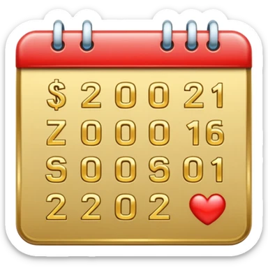 calendar emoji with $61 instead of days sticker