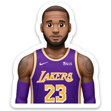 LeBron James in a lakers jersey number 23 sticker