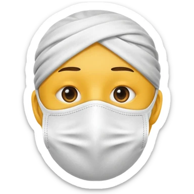 Mouth mask no face sticker