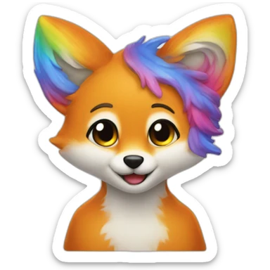 Renard arc-en-ciel sticker