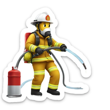 Firefighters fighting a fire  sticker