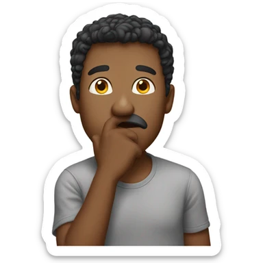 the guy put his hand over his mouth sticker