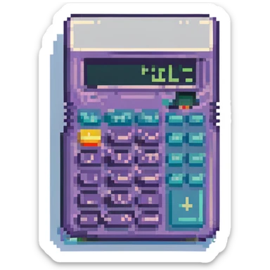 pixel art of a calculator sticker