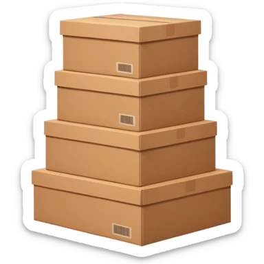 gigantic pile of cardboard boxes sticker
