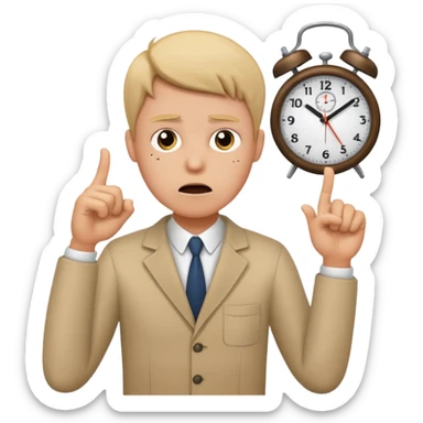 Emoji saying now maybe a clock and ur pointing at it like times up maybe sticker