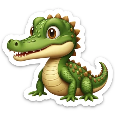 Cocodrilo bebé cafe mirando hacia enfrente  sticker