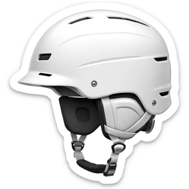 white ski helmet no goggles sticker