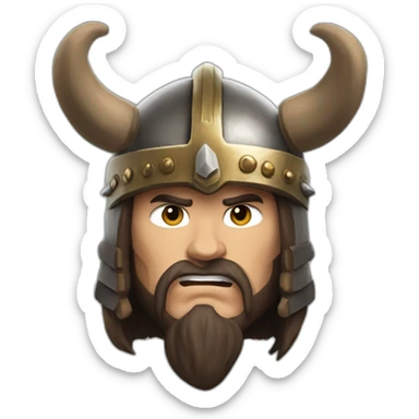 Conan the barbarian with horn helmet sticker