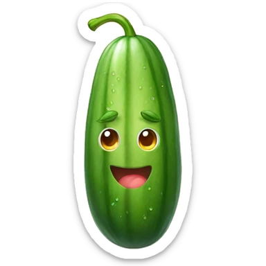 A cucumber inside a peach sticker