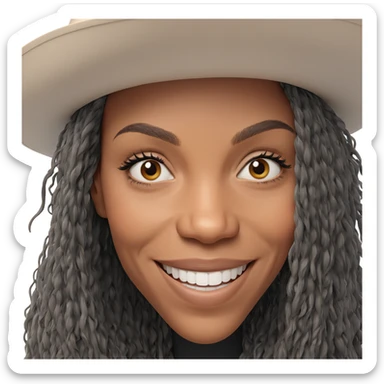 smiling girl in hat portrait sticker