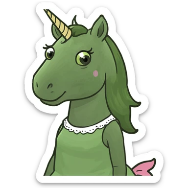 a unicorn wearing a dress sticker