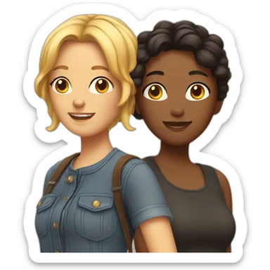 two lesbian friends sticker