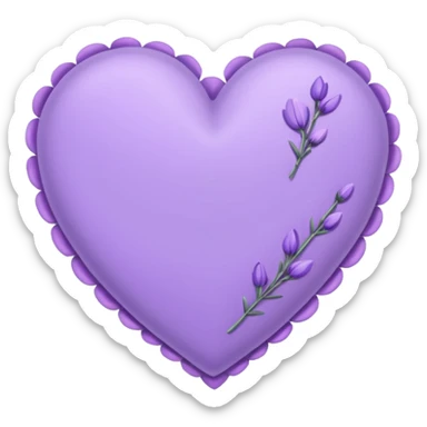 lavender flower purple heart sticker