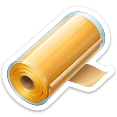 A long roll of transparent film wrapping for food  sticker