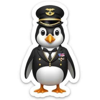 penguin soldier with a monacle sticker