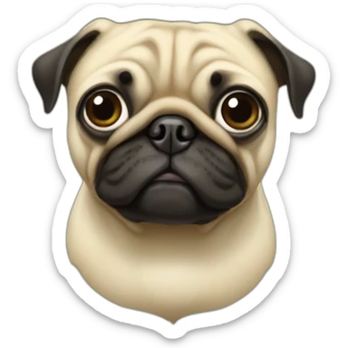 Pug with frog legs sticker