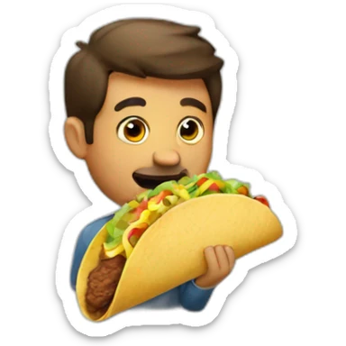 a man eating a taco sticker