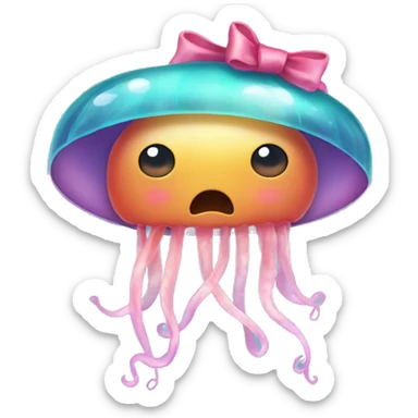 Jellyfish with a bow sticker