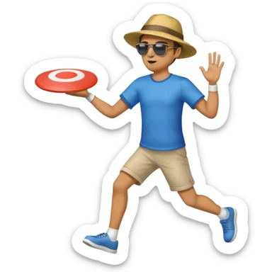 Man throwing a frisbee to the right, full body sticker