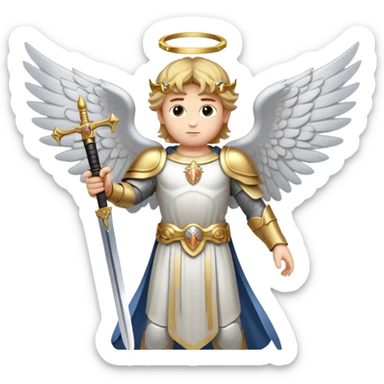 Archangel Michael with sword and wings and halo sticker
