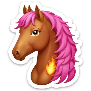 pink fire horse  sticker