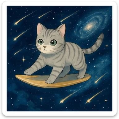 Add shooting stars to the background while keeping the anime style of the image. sticker