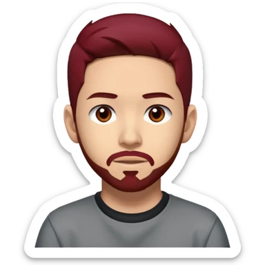 Mike Shinoda with dark red hair, brown eyes sticker