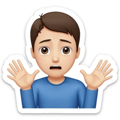 crying face with big teary eyes, open mouth in shock, arms reaching out for a hug sticker