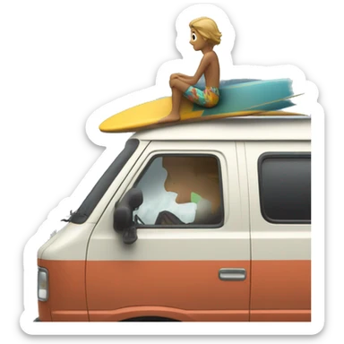Surfer Watching the waves From the back of a van sticker