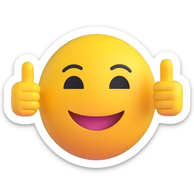 A classic yellow round emoji-style face pointing to itself, with a confident smile, symbolizing "me" or "I am the one". Bright colors, simple cartoon style, centered on a white background sticker