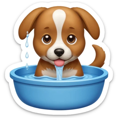 Dog, water bowl sticker