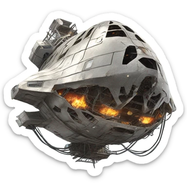 broken space ship sticker